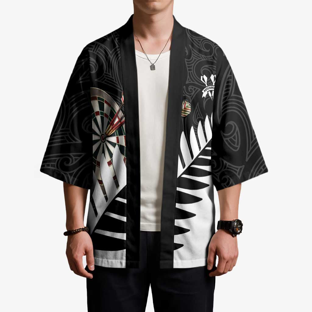 Personalised New Zealand Darts Kimono Silver Fern Aotearoa Maori Pattern LT14 - Polynesian Pride