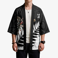 Personalised New Zealand Darts Kimono Silver Fern Aotearoa Maori Pattern LT14 - Polynesian Pride