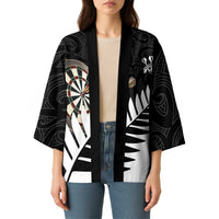 Personalised New Zealand Darts Kimono Silver Fern Aotearoa Maori Pattern LT14 - Polynesian Pride