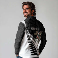 Personalised New Zealand Darts Long Sleeve Polo Shirt Silver Fern Aotearoa Maori Pattern LT14 - Polynesian Pride