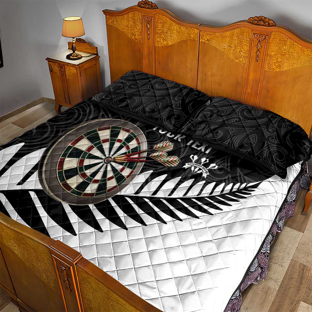 Personalised New Zealand Darts Quilt Bed Set Silver Fern Aotearoa Maori Pattern LT14 - Polynesian Pride