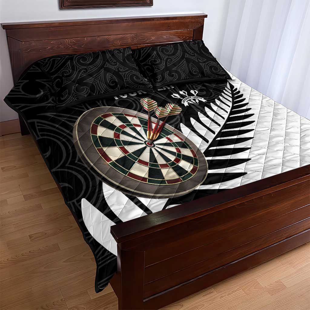 Personalised New Zealand Darts Quilt Bed Set Silver Fern Aotearoa Maori Pattern LT14 - Polynesian Pride