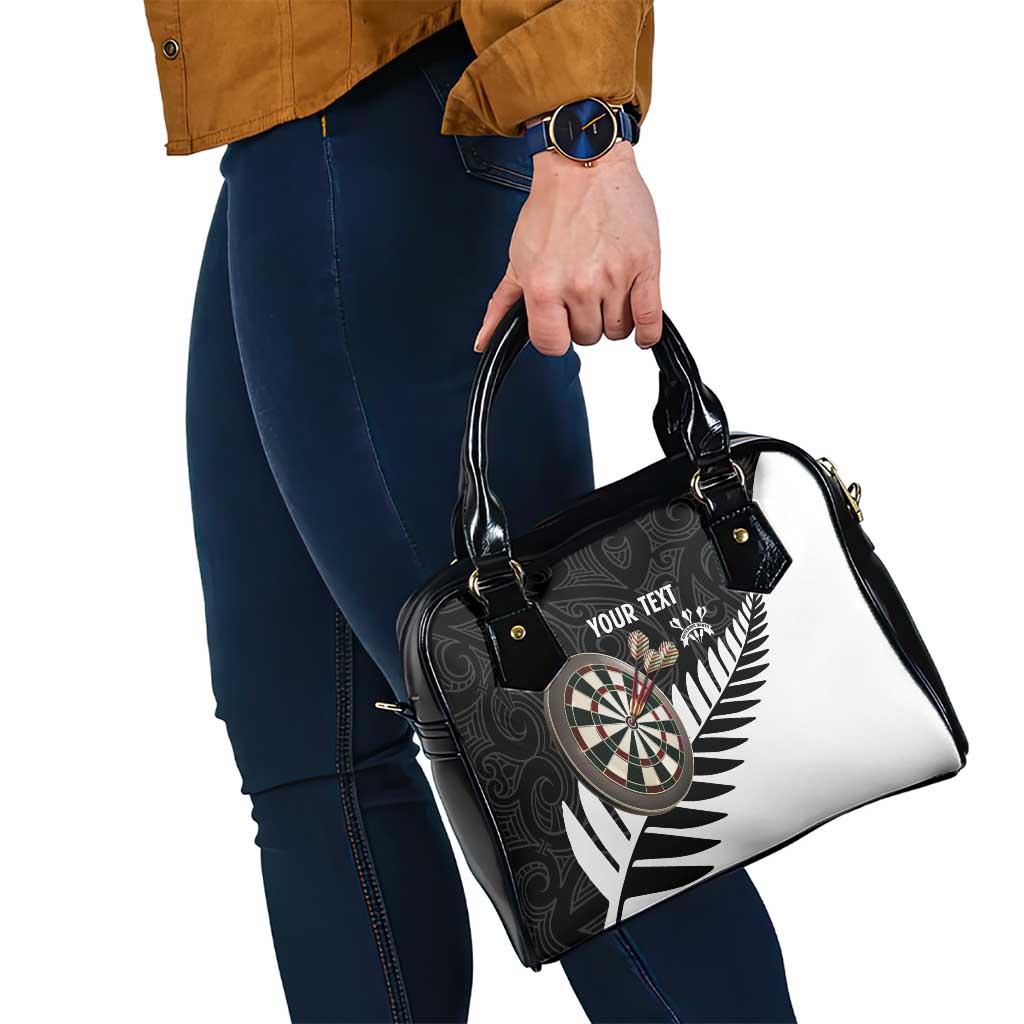 Personalised New Zealand Darts Shoulder Handbag Silver Fern Aotearoa Maori Pattern LT14 - Polynesian Pride