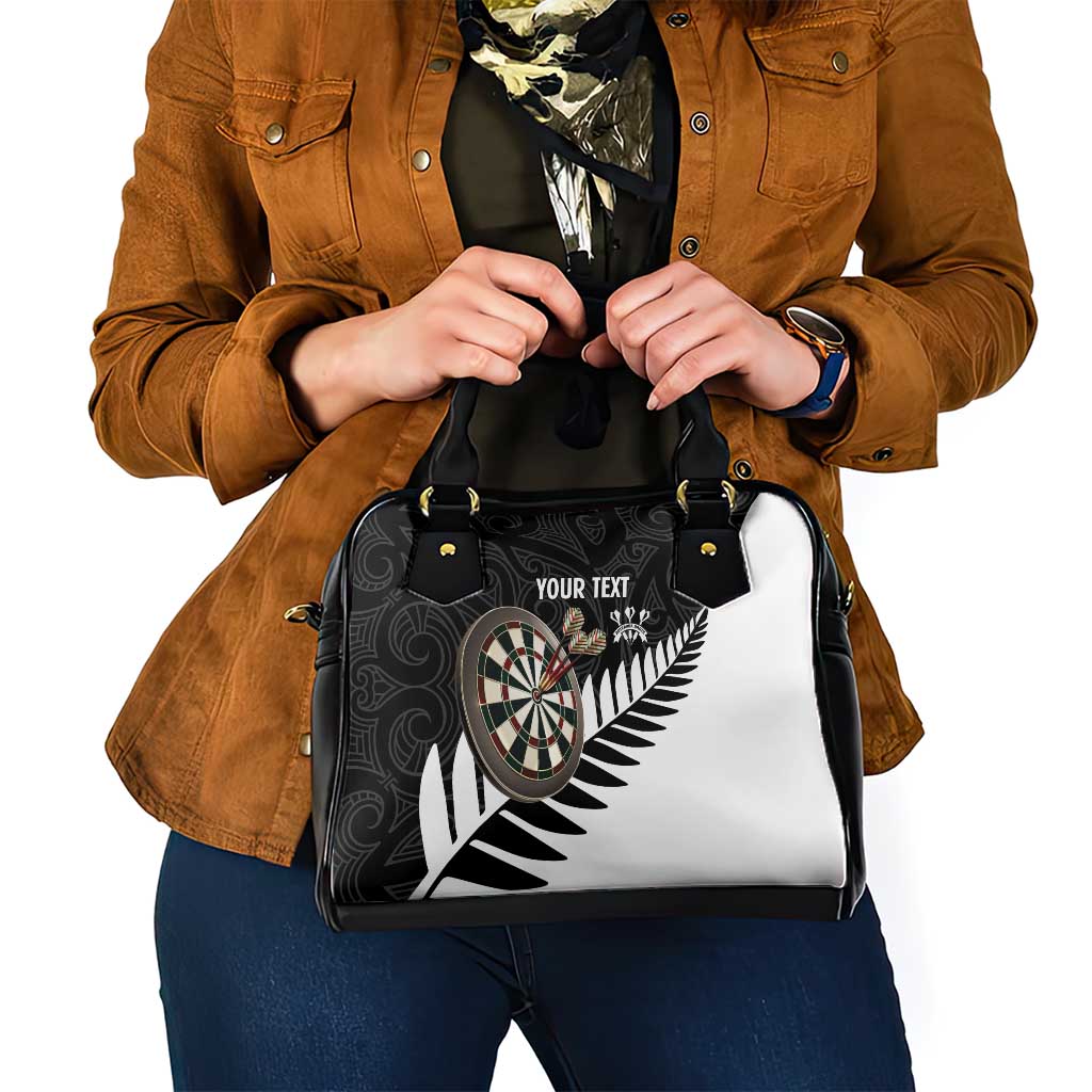 Personalised New Zealand Darts Shoulder Handbag Silver Fern Aotearoa Maori Pattern LT14 - Polynesian Pride
