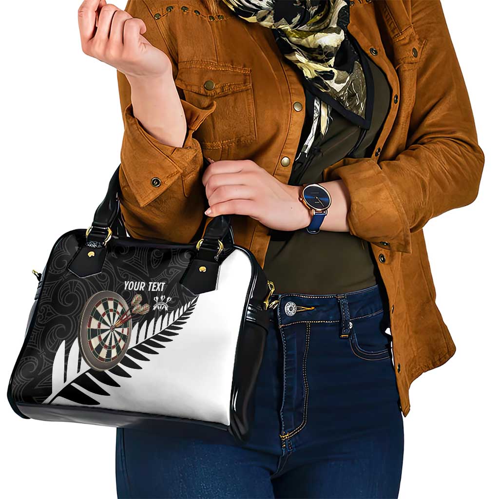 Personalised New Zealand Darts Shoulder Handbag Silver Fern Aotearoa Maori Pattern LT14 - Polynesian Pride