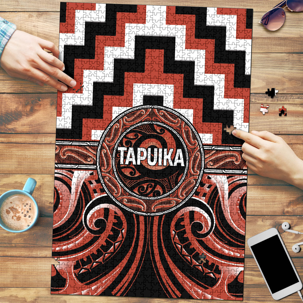 Aotearoa Tapuika Puzzle Maori Iwi Poutama Puhoro Tattoo LT14 Red - Polynesian Pride