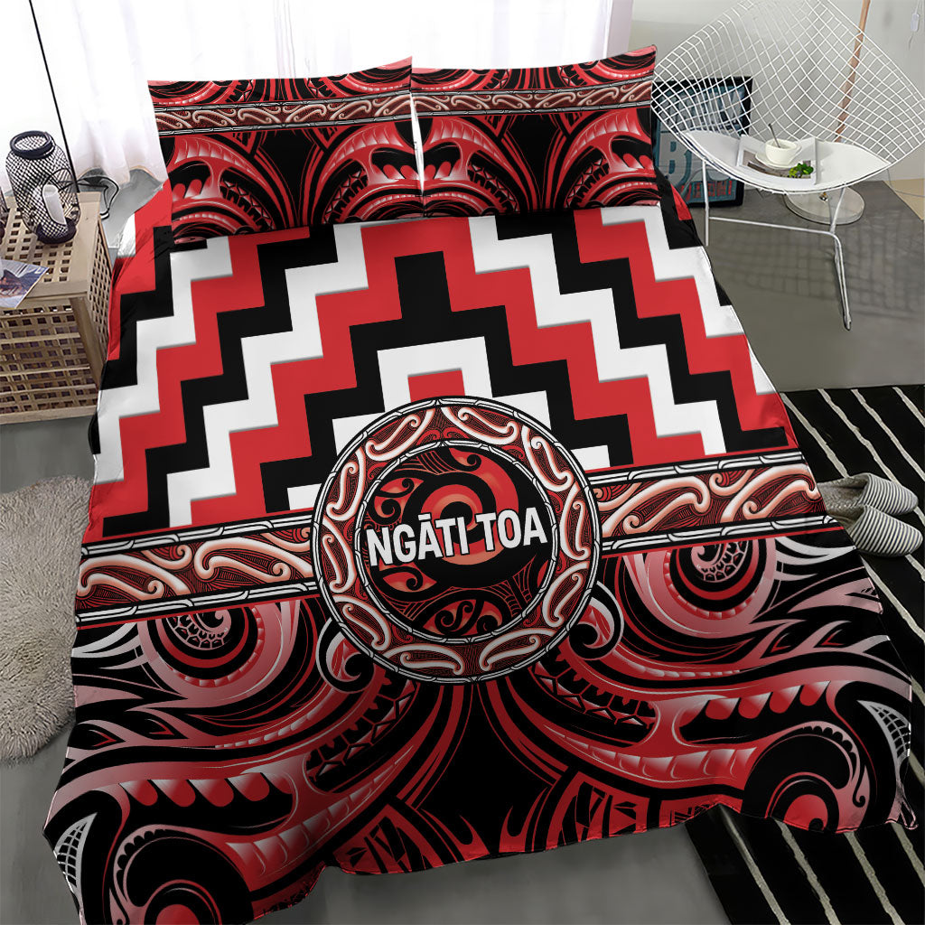 Aotearoa Ngati Toa Bedding Set Maori Iwi Poutama Puhoro Tattoo LT14 - Polynesian Pride