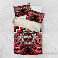 Aotearoa Ngati Toa Bedding Set Maori Iwi Poutama Puhoro Tattoo LT14 US Twin 172cm x 218cm Red - Polynesian Pride