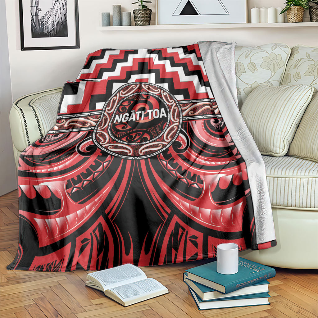 Aotearoa Ngati Toa Blanket Maori Iwi Poutama Puhoro Tattoo LT14 Red - Polynesian Pride