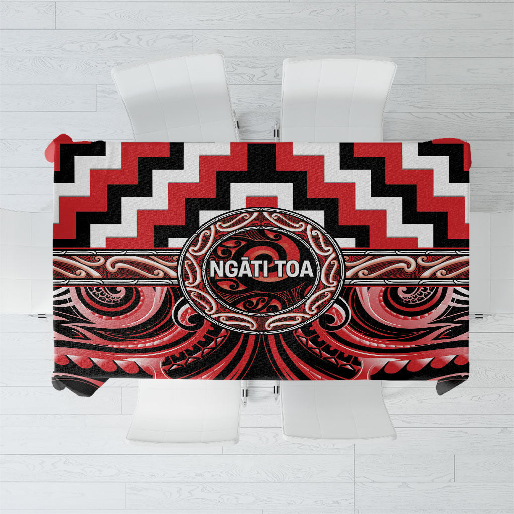 Aotearoa Ngati Toa Tablecloth Maori Iwi Poutama Puhoro Tattoo LT14 Red - Polynesian Pride
