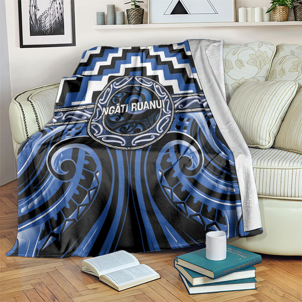 Aotearoa Ngati Ruanui Blanket Maori Iwi Poutama Puhoro Tattoo LT14 Blue - Polynesian Pride