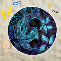 Nukuoro Atoll Beach Blanket Polynesian Shark Tattoo Purple Gradient Vibes LT14 One Size 150cm Purple - Polynesian Pride