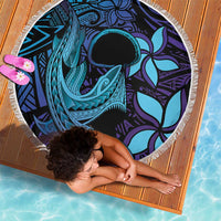 Nukuoro Atoll Beach Blanket Polynesian Shark Tattoo Purple Gradient Vibes LT14 - Polynesian Pride