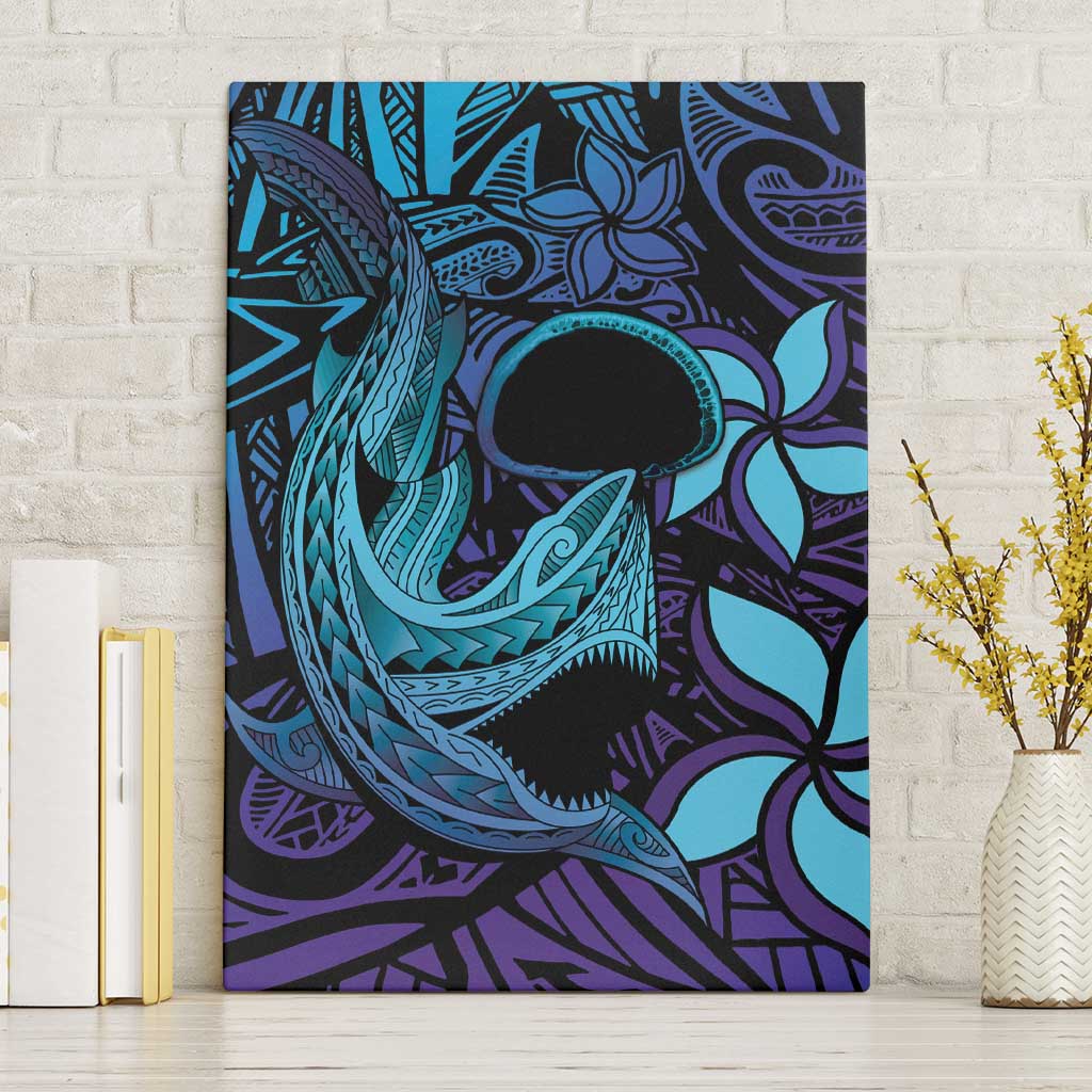 Nukuoro Atoll Canvas Wall Art Polynesian Shark Tattoo Purple Gradient Vibes LT14 Without Frame Purple - Polynesian Pride