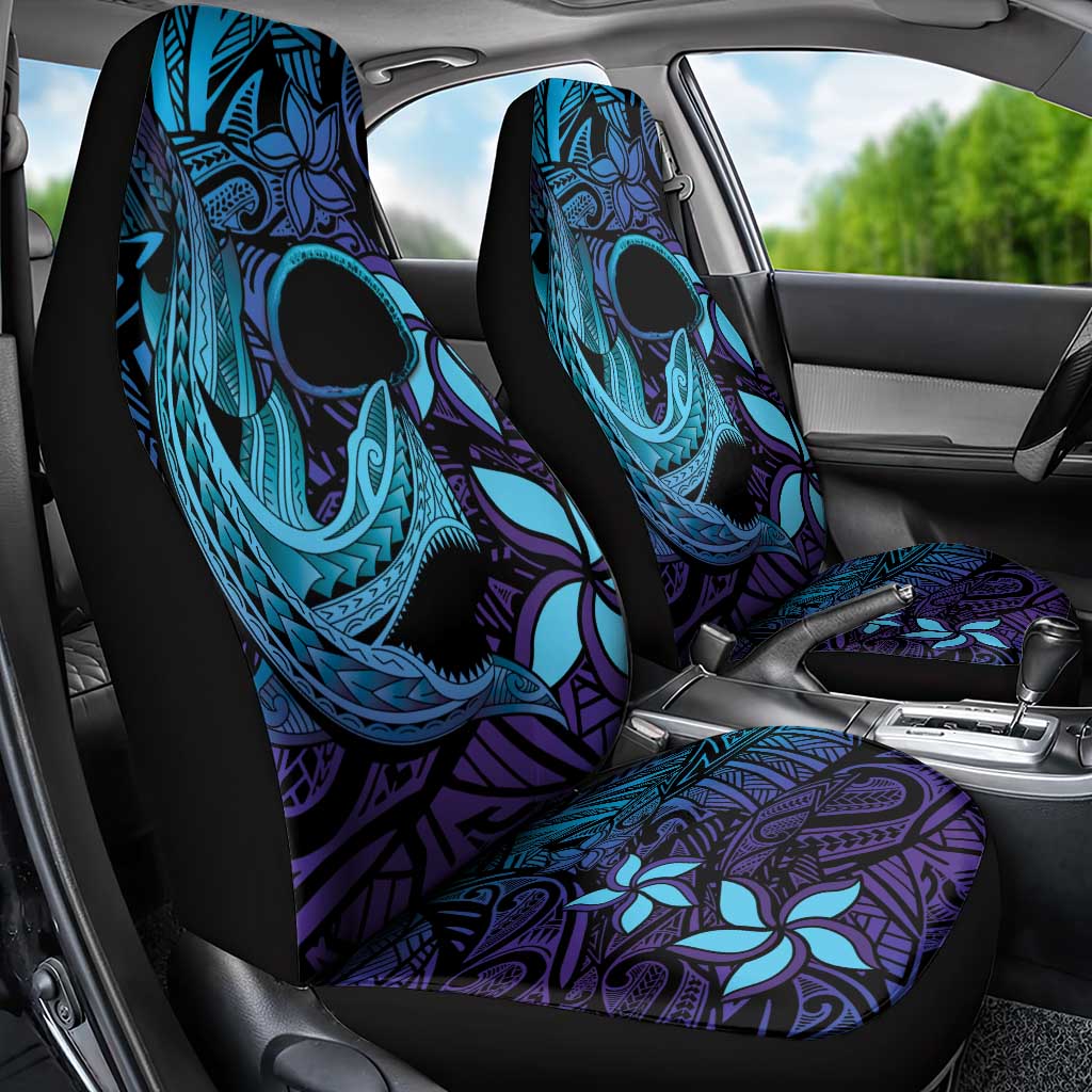 Nukuoro Atoll Car Seat Cover Polynesian Shark Tattoo Purple Gradient Vibes LT14 - Polynesian Pride
