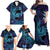 Nukuoro Atoll Family Matching Off Shoulder Maxi Dress and Hawaiian Shirt Polynesian Shark Tattoo Purple Gradient Vibes