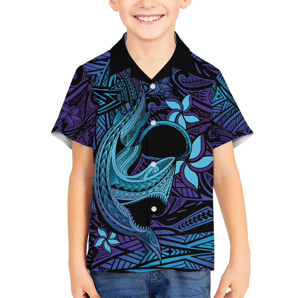 Nukuoro Atoll Hawaiian Shirt Polynesian Shark Tattoo Purple Gradient Vibes LT14 - Polynesian Pride