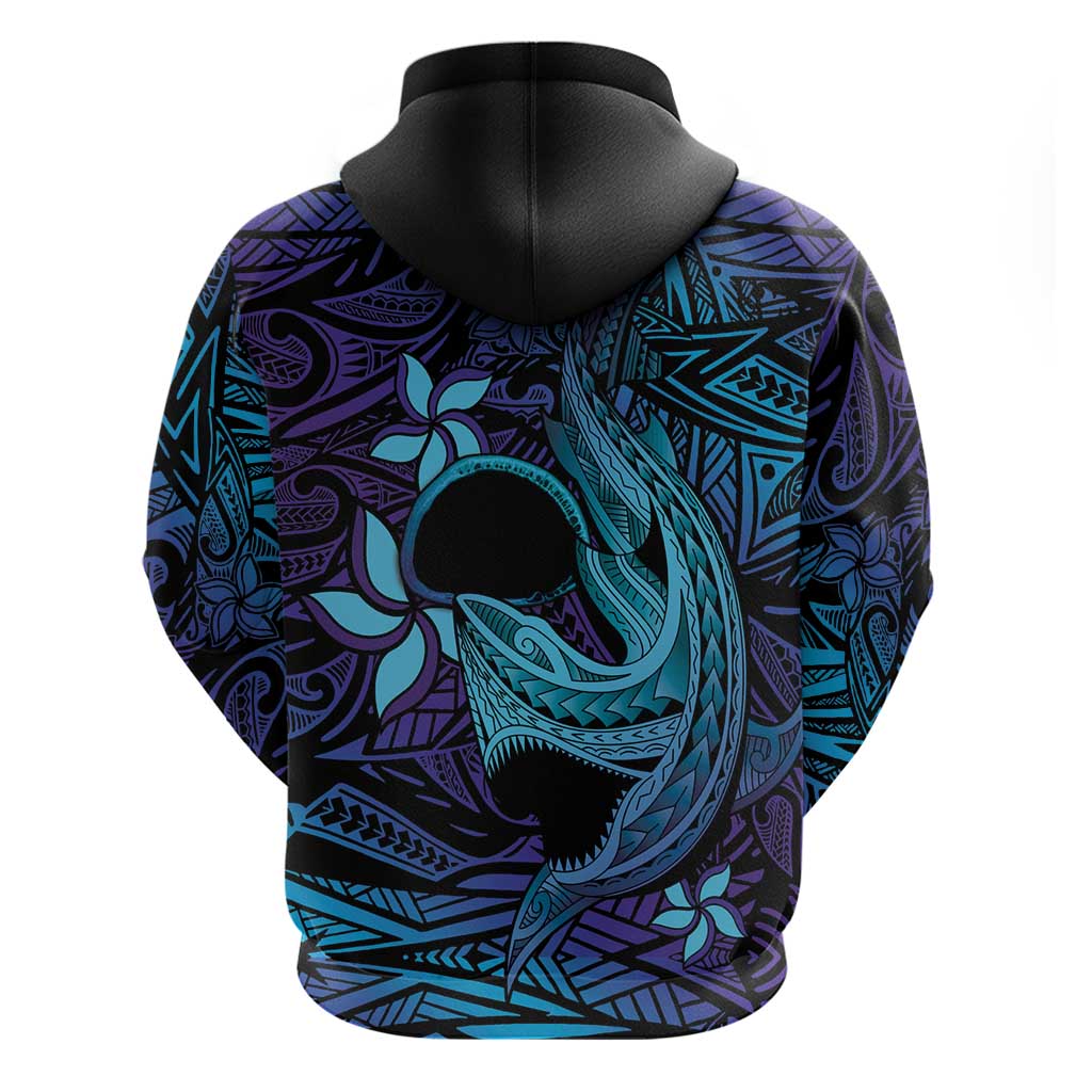 Nukuoro Atoll Hoodie Polynesian Shark Tattoo Purple Gradient Vibes LT14 - Polynesian Pride