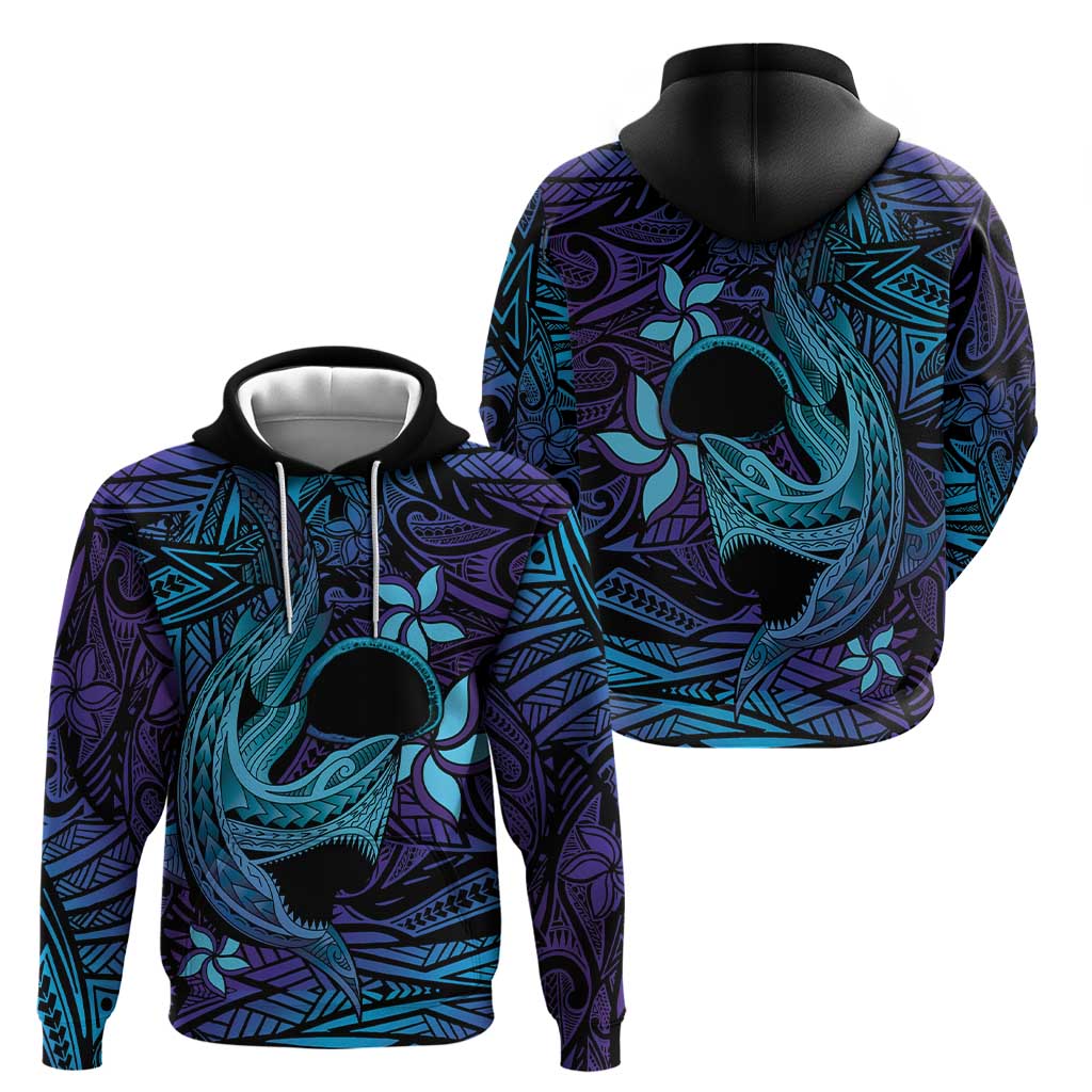 Nukuoro Atoll Hoodie Polynesian Shark Tattoo Purple Gradient Vibes LT14 - Polynesian Pride
