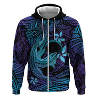 Nukuoro Atoll Hoodie Polynesian Shark Tattoo Purple Gradient Vibes LT14 Zip Hoodie Purple - Polynesian Pride
