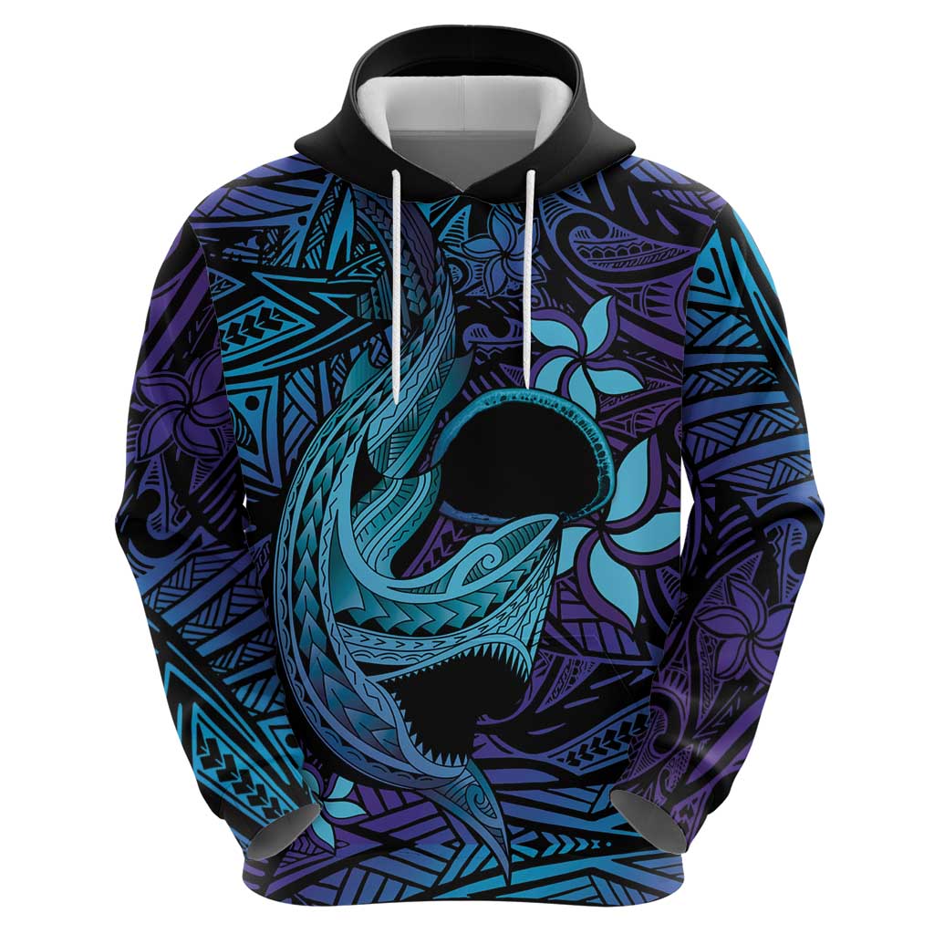 Nukuoro Atoll Hoodie Polynesian Shark Tattoo Purple Gradient Vibes LT14 - Polynesian Pride