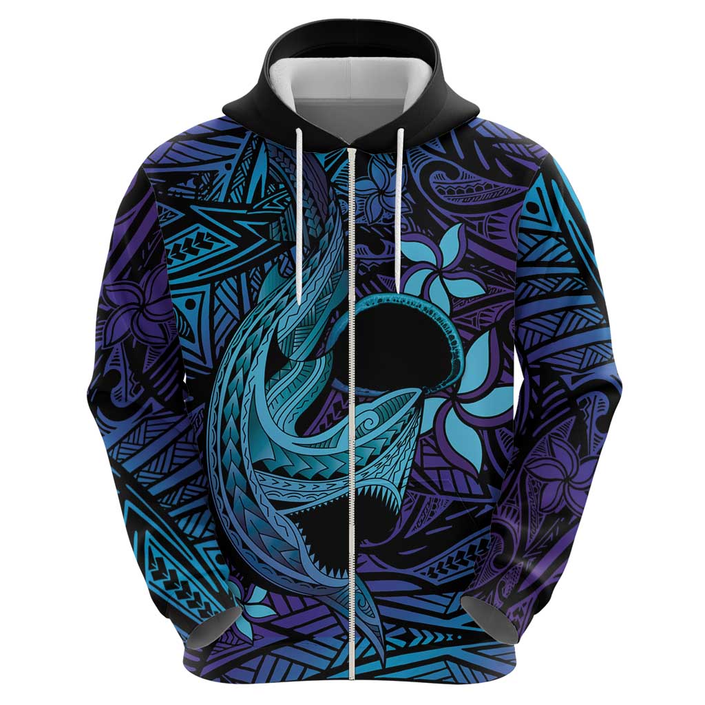 Nukuoro Atoll Hoodie Polynesian Shark Tattoo Purple Gradient Vibes LT14 - Polynesian Pride