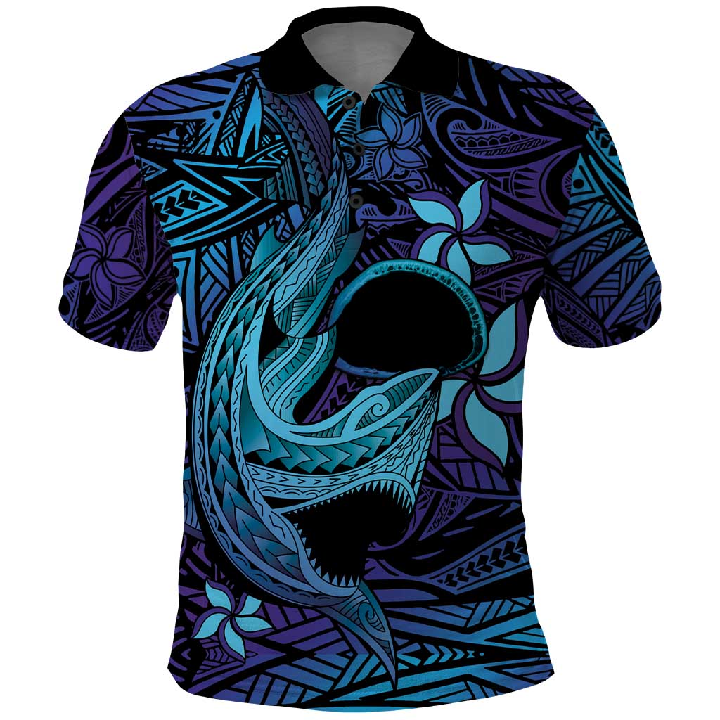 Nukuoro Atoll Polo Shirt Polynesian Shark Tattoo Purple Gradient Vibes LT14 Purple - Polynesian Pride