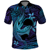 Nukuoro Atoll Polo Shirt Polynesian Shark Tattoo Purple Gradient Vibes LT14 Purple - Polynesian Pride