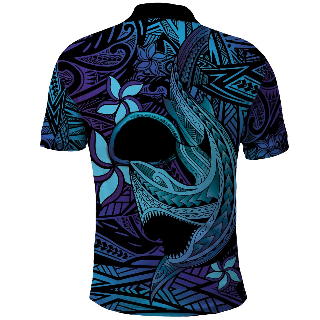 Nukuoro Atoll Polo Shirt Polynesian Shark Tattoo Purple Gradient Vibes LT14 - Polynesian Pride