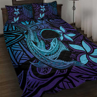 Nukuoro Atoll Quilt Bed Set Polynesian Shark Tattoo Purple Gradient Vibes LT14 Purple - Polynesian Pride