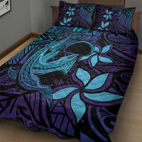 Nukuoro Atoll Quilt Bed Set Polynesian Shark Tattoo Purple Gradient Vibes LT14 - Polynesian Pride