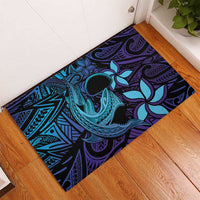 Nukuoro Atoll Rubber Doormat Polynesian Shark Tattoo Purple Gradient Vibes LT14 - Polynesian Pride