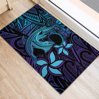 Nukuoro Atoll Rubber Doormat Polynesian Shark Tattoo Purple Gradient Vibes LT14 - Polynesian Pride