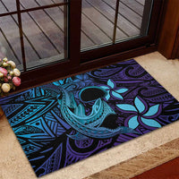 Nukuoro Atoll Rubber Doormat Polynesian Shark Tattoo Purple Gradient Vibes LT14 - Polynesian Pride