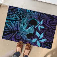 Nukuoro Atoll Rubber Doormat Polynesian Shark Tattoo Purple Gradient Vibes LT14 - Polynesian Pride