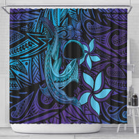 Nukuoro Atoll Shower Curtain Polynesian Shark Tattoo Purple Gradient Vibes LT14 - Polynesian Pride