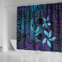 Nukuoro Atoll Shower Curtain Polynesian Shark Tattoo Purple Gradient Vibes LT14 - Polynesian Pride