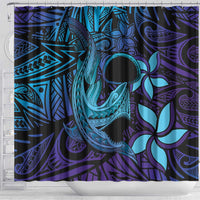 Nukuoro Atoll Shower Curtain Polynesian Shark Tattoo Purple Gradient Vibes LT14 - Polynesian Pride