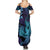 Nukuoro Atoll Summer Maxi Dress Polynesian Shark Tattoo Purple Gradient Vibes