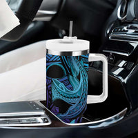 Nukuoro Atoll Tumbler With Handle Polynesian Shark Tattoo Purple Gradient Vibes LT14 - Polynesian Pride