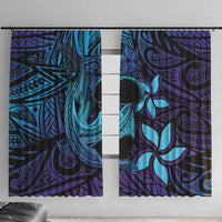 Nukuoro Atoll Window Curtain Polynesian Shark Tattoo Purple Gradient Vibes LT14 With Hooks Purple - Polynesian Pride