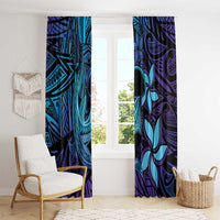 Nukuoro Atoll Window Curtain Polynesian Shark Tattoo Purple Gradient Vibes LT14 - Polynesian Pride