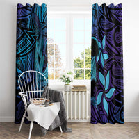 Nukuoro Atoll Window Curtain Polynesian Shark Tattoo Purple Gradient Vibes LT14 - Polynesian Pride