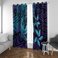 Nukuoro Atoll Window Curtain Polynesian Shark Tattoo Purple Gradient Vibes LT14 With Grommets Purple - Polynesian Pride