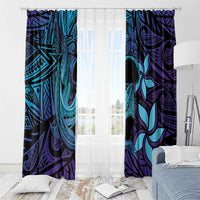 Nukuoro Atoll Window Curtain Polynesian Shark Tattoo Purple Gradient Vibes LT14 - Polynesian Pride