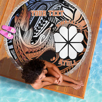 Personalised Kwajalein Atoll Beach Blanket Polynesian Shark Tattoo Gradient Vibes LT14 - Polynesian Pride