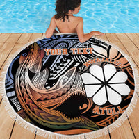 Personalised Kwajalein Atoll Beach Blanket Polynesian Shark Tattoo Gradient Vibes LT14 - Polynesian Pride