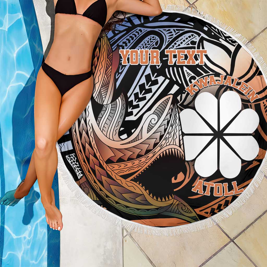Personalised Kwajalein Atoll Beach Blanket Polynesian Shark Tattoo Gradient Vibes LT14 - Polynesian Pride