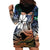 Personalised Kwajalein Atoll Hoodie Dress Polynesian Shark Tattoo Gradient Vibes