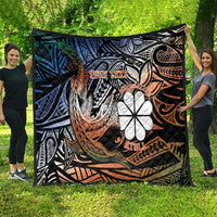 Personalised Kwajalein Atoll Quilt Polynesian Shark Tattoo Gradient Vibes LT14 - Polynesian Pride